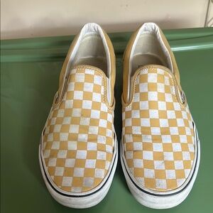 Yellow and White Checkerboard Vanz